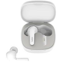 Belkin SoundForm Flow In Ear headset Bluetooth Wit Noise Cancelling Headset, Oplaadbox, Bestand tegen zweet