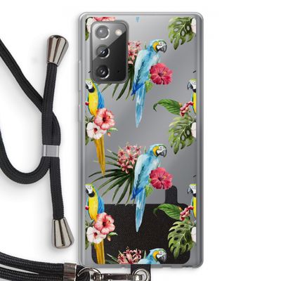 Kleurrijke papegaaien: Samsung Galaxy Note 20 / Note 20 5G Transparant Hoesje met koord