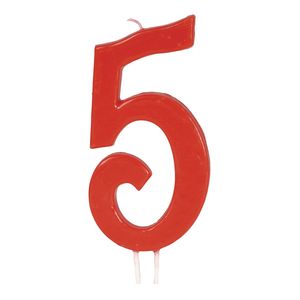 Fiestas Guirca Verjaardagskaars 5 Jaar 12 Cm Wax Rood