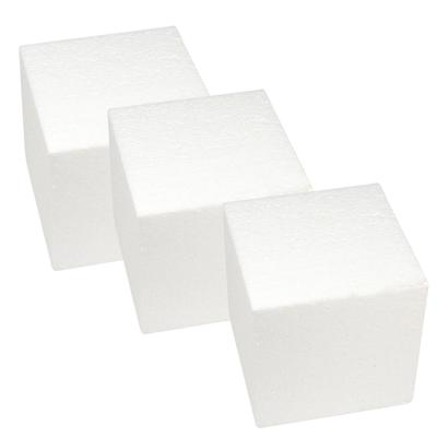 Rayher hobby Piepschuim vormen kubus - 3x - size 15 x 15 x 15 cm - figuren/blokken - wit