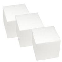 Rayher hobby Piepschuim vormen kubus - 3x - size 15 x 15 x 15 cm - figuren/blokken - wit