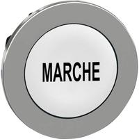 Schneider Electric ZB4FA142 ZB4FA142 Plat, Terugstelbaar (Ø) 30.5 mm Marche Chroom, Wit 1 stuk(s)