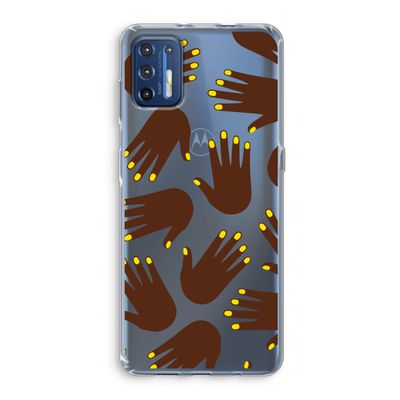 Hands dark: Motorola Moto G9 Plus Transparant Hoesje