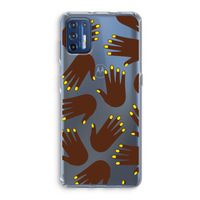 Hands dark: Motorola Moto G9 Plus Transparant Hoesje