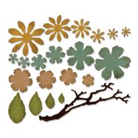 Sizzix • tim holtz thinlits die set small tattered floral 21pcs