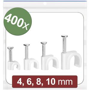 Quadrios 24CA425 Spijkerclip 24CA425 Bundel-Ø (bereik) 2 tot 10 mm Wit 400 stuk(s)
