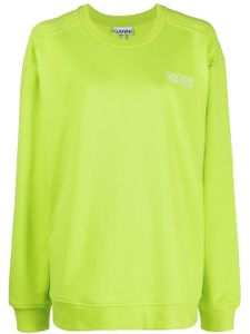 GANNI sweat oversize à logo brodé - Vert