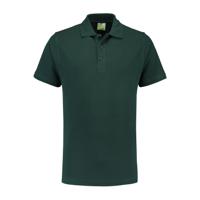 Heren basic poloshirt - donkergroen - korte mouw - katoen - thumbnail