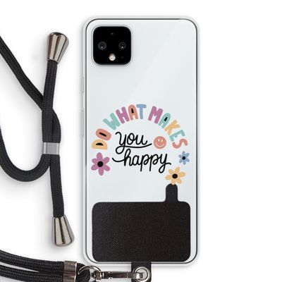 Happy days: Pixel 4 XL Transparant Hoesje met koord