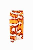 Midi-wikkelrok tie-dye - ORANGE - M