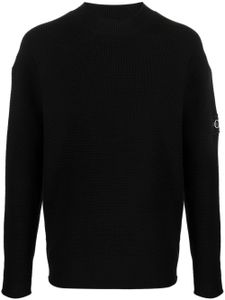 Calvin Klein pull en coton à patch logo - Noir