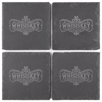 Whisiskey Graniet Onderzetters - 4 Whisky Onderzetters - Onderzetters Voor Glazen - Coasters - Onderzetters