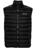 Palm Angels gilet matelassé à logo imprimé - Noir