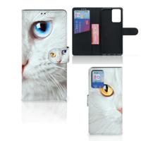 Xiaomi Redmi Note 10 Pro | Telefoonhoesje | Met pasjeshouder | Witte Kat