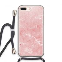 Roze marmer: iPhone 8 Plus Transparant Hoesje met koord