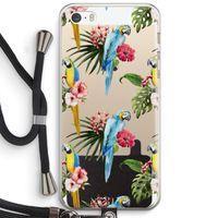 Kleurrijke papegaaien: iPhone 5 / 5S / SE Transparant Hoesje met koord