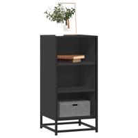Dressoir 35,5x35x76 cm bewerkt hout en metaal zwart - thumbnail