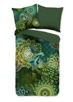 HIP Dekbedovertrek "mandalas & pauw" - Groen - (135x200 cm) - Katoen Satijn