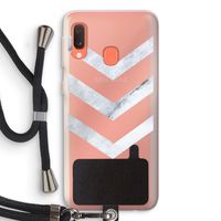 Marmeren pijlen: Samsung Galaxy A20e Transparant Hoesje met koord