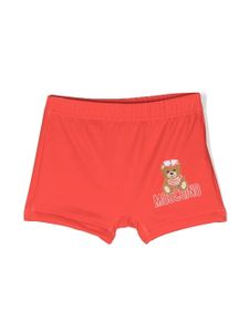 Moschino Kids short de bain à logo imprimé - Rouge