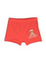 Moschino Kids short de bain à logo imprimé - Rouge - thumbnail