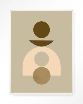 Urban Cotton Wandkleed 'Forma 4 Beige' 110 x 145cm in Floating Frame - off white