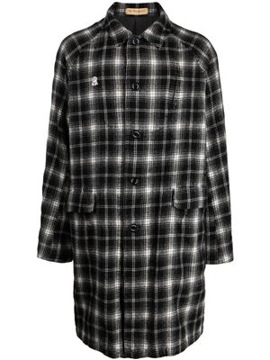 Undercover manteau en laine à carreaux - Noir