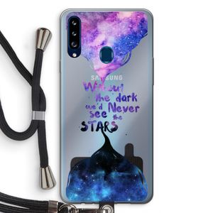 Stars quote: Samsung Galaxy A20s Transparant Hoesje met koord