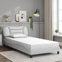 Bedframe zonder matras "Hvar" kunstleer wit 100x203 cm