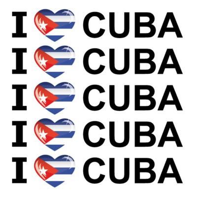 Sticker - 10x - I love Cuba - 19 x 4 cm - Cuba - landenthema