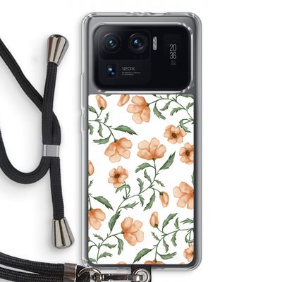Peachy flowers: Xiaomi Mi 11 Ultra Transparant Hoesje met koord