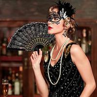 Jaren 1920 Gatsby Outfits Jaren '20 flapper hoofdband The Great Gatsby Dames Zonder Kraag Halloween Feest Maskerade Festival 1 Ventilator Lightinthebox