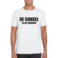 Vrijgezellen t-shirt bruidegom/ De sukkel wit heren 2XL  -