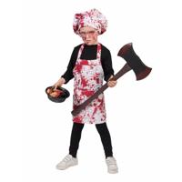 Halloween verkleed bloederig schort met koksmuts - voor kinderen Halloween verkleed bloederig schort met koksmuts - voor kinderen