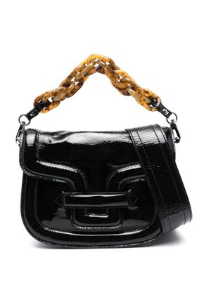 Pierre Hardy sac porté épaule Alpha en cuir à fini verni - Noir
