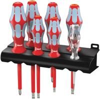 Wera 3160 i/7 schroevendraaierset kraftform plus, roestvrij staal + rek (rood/blauw, 7-delig)