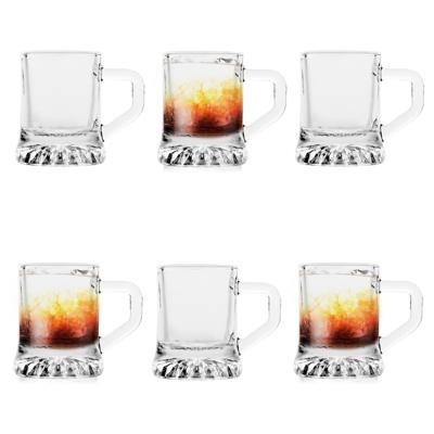 Glasmark Shotglaasjes - mini bierpeul - glas - 6x stuks - 25 ml - shotjes borrelglazen