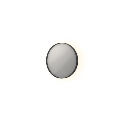 Spiegel INK SP17 Rond Colour Changing LED Rondom 40 x 4 x 40 cm Dimbaar In Aluminium Kader Geborsteld Mat Zwart