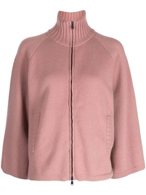 Pringle of Scotland cardigan zippé à col montant - Rose