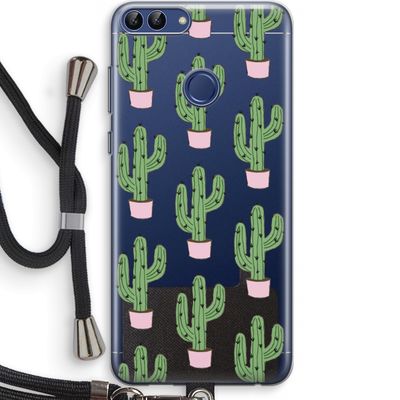 Cactus Lover: Huawei P Smart (2018) Transparant Hoesje met koord