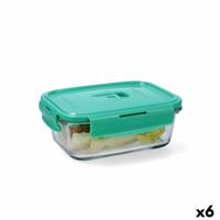 Hermetische Lunchtrommel Luminarc Turquesa Turkoois Glas 820 ml (6 Stuks)