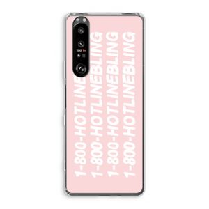 Hotline bling pink: Sony Xperia 1 III Transparant Hoesje