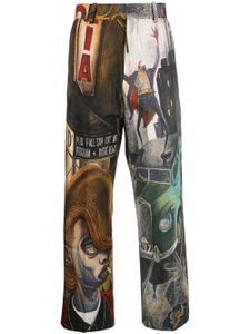 Charles Jeffrey Loverboy pantalon droit à imprimé graphique - Marron