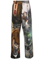 Charles Jeffrey Loverboy pantalon droit à imprimé graphique - Marron - thumbnail