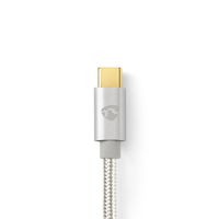 Nedis CCTB64700AL20 USB-kabel 2 m USB 3.2 Gen 1 (3.1 Gen 1) USB C Aluminium - thumbnail