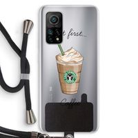 But first coffee: Xiaomi Mi 10T 5G Transparant Hoesje met koord
