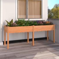 VidaXL Plantenbak met voering 203x53x76 cm massief vurenhout bruin