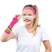 Verkleed haarband - neon roze - foute 70's/80's party - Carnaval - themafeest