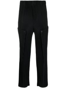 Homme Plissé Issey Miyake pantalon droit Unfold à design plissé - Noir