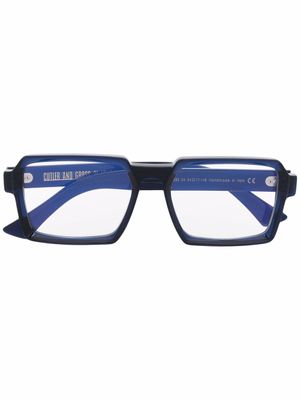 Cutler & Gross lunettes de vue à monture carrée - Bleu